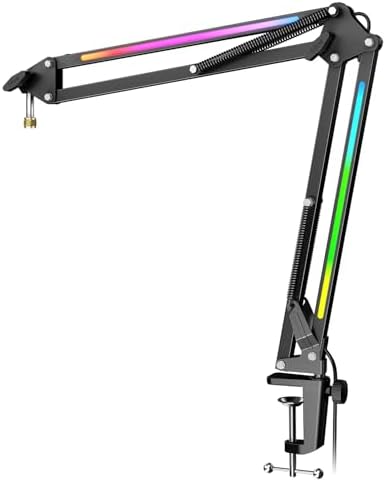 FIFINE AmpliGame BM38 Metal Microphone Boom Arm Stand with RGB for Gaming by FIFINE