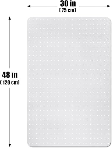 Office Chair Mat for Carpeted Floors, Desk Mats 48"X30" for Rolling Desk on Low Pile Carpets, Small Computer Gaming Plastic Floor Mats for Office Chair on Carpet, Easy Glide Without Curling - Image 5