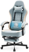 Office Desk Computer Gaming Chair for Adults, Ergonomic High Back Gamer Chair with Massage and Pocket Spring Cushion, Swivel Comfy Video Game Chairs with Footrest and Lumbar Support (Pro Blue) by Wismestr