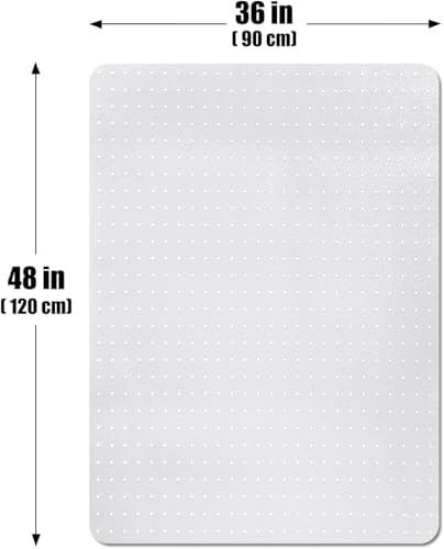 Office Chair Mat for Carpet Floors, Desk Mats 48"X36" for Rolling Desk on Low Pile Carpets, Rectangle Computer Gaming Plastic Floor Mats for Office Chair on Carpet, Flat Without Curling - Image 5