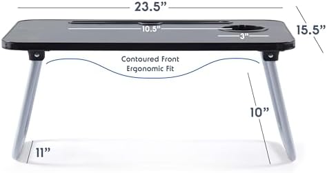 Nestl Reading Pillow with Portable Laptop Lap Desk - Shredded Memory Foam Back Support Pillow for Sitting Up in Bed and Couch Rest Pillows with Arms, Bed Tray Table with Foldable Legs, Blue Heaven - Image 3