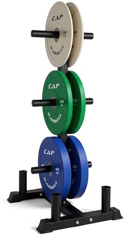 CAP 2-inch Olympic Bumper Plate Weight Set | 100-370 lbs | Multiple Colors | Storage Rack Optional by CAP