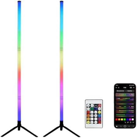 2Pack RGB Corner Floor Lamp, Smart LED with App & Remote Control by Unknown