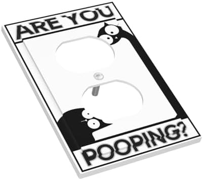 Outlet Covers Funny Bathroom Art with Are You Pooping Sign Decorative 1 Gang Duplex Light Switch Cover Plate Single Electrical Receptacle Wall Plate Plug Switchplate Faceplate for Country - Image 3