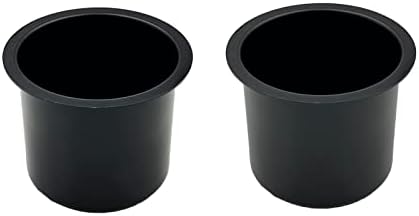 SEETOOOGAMES Jumbo Aluminum Drop-in Poker Table Cup Holder Insert (Pack of 2) (Black) by SEETOOOGAMES