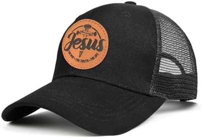 Hat for Men Women, Baseball Cap Gifts for Men Women, Adjustable Cotton Leather Patch Trucker Baseball Cap - Image 2