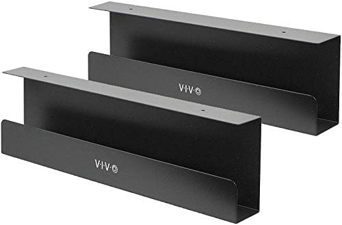 VIVO Under Desk 17 inch Cable Management Trays, Power Strip Holders, Cord Organizers, Wire Tamers for Office and Home, Black, 2 Pack, DESK-AC06-2C by Unknown