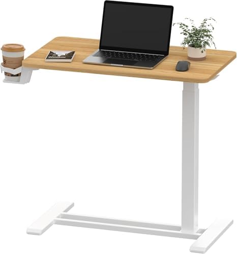 SANODESK 28''Mobile Standing Desk with Hidden Wheels,Pneumatic Laptop Desk by sanodesk