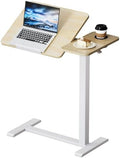 BZIUM Overbed Bedside Table with Hidden Wheels, Adjustable Medical Tilt Top Hospital Bed Table Over The Bed, Rolling Desk Mobile Standing Desk (27.6x15.8, Maple) by Unknown