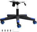 Frassie Nylon Gaming Chair Base Replacement Set with Bottom Plate Mechanism Gas Cylinder, 5 Dual Rubber Wheels (Blue) by Frassie