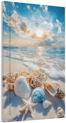 Decorative Light Switch Cover Plate Beach Starfish Seashell 1 Gang No Device Single Blank Outlet Covers Wall Plate Summer Sea Ocean Switchplate Covers Dimmer Faceplate for Bedroom Decor - Image 2