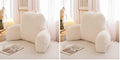 A Nice Night Faux Fur Reading Pillow Bed Wedge Large Adult Children Backrest with Arms Back Support for Sitting Up in Bed/Couch for Bedrest,Ivory (Pack of 2) by ANICENIGHT