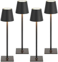 Kakanuo Cordless Rechargeable Table Lamp Black 5000mAh Battery Operated Lamps, 3 Colors Stepless Dimming Touch Lamp for Dining, Living Room, Outdoor Patio, Kitchen Counter, 4 Pack by KakanuoLightings