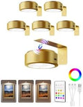 EZVALO Picture Lights for Wall, 2000mAh Rechargeable Battery Magnetic Poster Lights with 3 Color Temps & 12 RGB, Remote Dimmable Timer Painting Light, Wall Decor Light for Art Display, Frame (6 Pack) by EZVALO