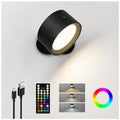Rechargeable RGB Wall Sconces with Remote, Dimmable 360° Lights by AMETHEUS