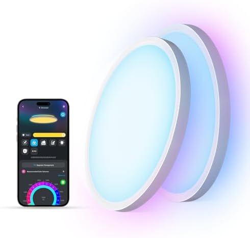 Govee Smart Ceiling Light, 2400LM RGBIC and RGBWW, 12 Inch, White 2 Packs by Unknown