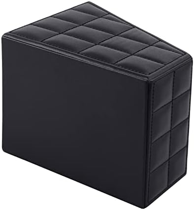 Fashionable PU Leather TV Remote Control Holder with 3 Compartments, Storage Rack, Storage Box, Media Accessory Storage, Desk Organizers (Black Grid) - Image 2