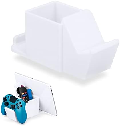Desk Organizer with Game Controller Holder, Tablet Stand for iPads/iPhones, TV Remote & Pen Storage, Reduce Desktop Clutter, Have All Your Side Table Items in One Space (White) by Brainwavz