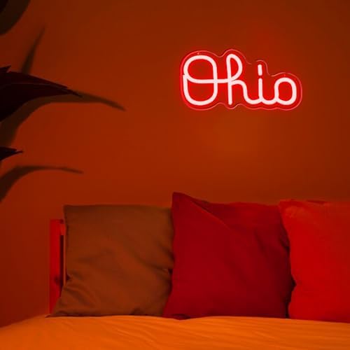 Mutank Ohio Neon Signs for Wall Decor, USB Powered Dimmable Ohio State LED Neon Light, for Home Room Decor Sports Fans Team Wall Decor Club Store Party Man Cave Gifts(12.5 * 6.2 In) - Image 4