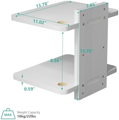 WALI Floating TV Shelf, 2 Tier Projector Shelf for DVD Players, Routers, Game Consoles, Cable Boxes, Living Room Decor Accessories, Wall Mount Shelves Holds Up to 22lbs (CS202NW), 2-Shelf, White - Image 4