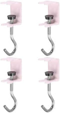 PATIKIL Desk Hook, 4Pcs Desk Mount Bag Holder Hook Rabbit J Hooks for Hanging Bag Backpack Under Desk Clamp Purse Adjustable Headphone Table Closet Door Under Counter, Pink by PATIKIL