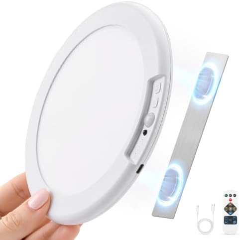 Combuh Battery Operated Shower Light Waterproof Inside, Rechargeable Motion Sensor Ceiling Lights Battery Powered with Remote, No Wiring Magnetic Cordless LED Overhead Lighting for Closet Hallway by Combuh