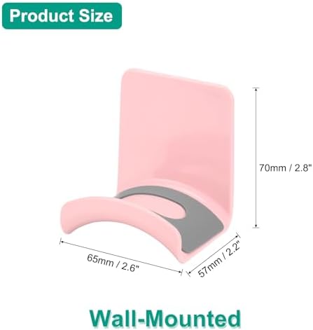 uxcell Headphone Stand, 4 Pcs ABS Headset Holder Adhesive Headphone Holder Hook Mount Headphone Hanger Hook Under Desk for Gaming Headphones Earphones Cables, Pink(Wall-Mounted) - Image 2