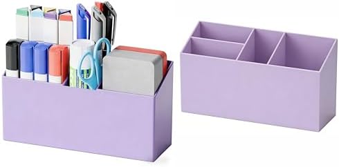 Yieach 2 Pack Magnetic Marker Holder for Whiteboard with Magnet and Adhesive - Non Slip Acrylic Magnetic Pen Cup,Dry Erase Marker Holder for Expo,Refrigerator,Locker and Classroom Organizer,Purple by Yieach