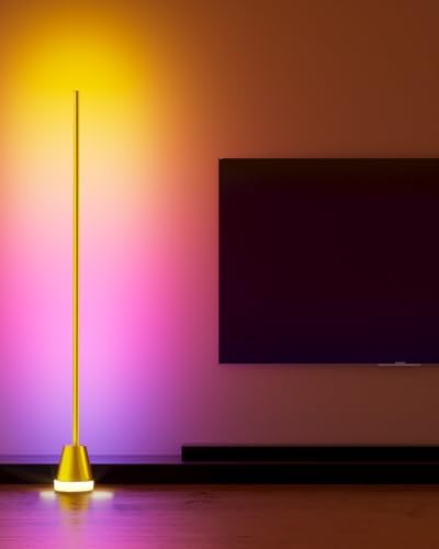 Keepsmile Smart RGB LED Corner Floor Lamp,172 LEDs Bright Standing Lamps for Living Room with APP and Remote,Modern Floor Lamp with Music Sync and 16 Million Colors, Ambient Lighting for Bedroom Gold - Image 5