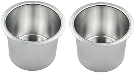 SEETOOOGAMES Jumbo Aluminum Drop-in Poker Table Cup Holder Insert (Pack of 2) (Silver) by SEETOOOGAMES