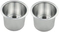 SEETOOOGAMES Jumbo Aluminum Drop-in Poker Table Cup Holder Insert (Pack of 2) (Silver) by SEETOOOGAMES
