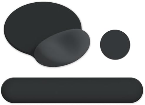 AIMSA Mouse Pad with Wrist Rest Support, Keyboard Wrist Rest Set, Ergonomic Memory Foam Mousepad for Computer Keyboard, Easy Typing and Pain Relief, Black Gray by AIMSA