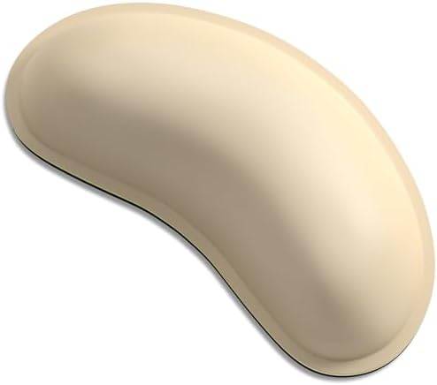 Dapesuom Mouse Wrist Rest, Ergonomic Memory Foam Mouse Wrist for Computer Desk Mats Support, PU Leather Hand Rest Pad Cushion for Gaming, Laptop, Men, Women, Pain Relief & Easy Typing, Colonial White by Unknown