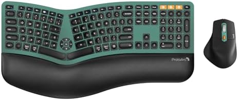 ProtoArc EKM01 Plus Wireless Ergonomic Keyboard Mouse Combo - Green by ProtoArc