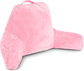 Husband Pillow Pink, Original Reading Pillow in Bed Rest Chair, Shredded Memory Foam Large Lounge Cushion Adult Backrest with Arms, Comfy Back Support for Sit Sitting Up, Washable/Removable Cover by HusbandPillow