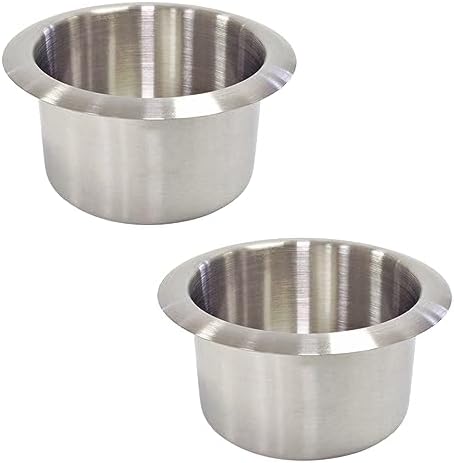 Stainless Steel Drop-in Cup Holder, 2pcs Single Car Cup Drink Holder Poker Table Drink Holder Computer Desk Ashtray for Sofa Boat Rv Couch Recliner Car Truck Poker Table by Xinally