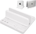 Vertical Laptop Stand Holder, ABS Organizer with Adjustable Dock, 3/4 in 1 Design Extra Storage Space-Saving, Sturdy Laptop Computer Holder for PC, MacBook, Mini PC, iPad (White, 1 Slot) by Lcckyeng