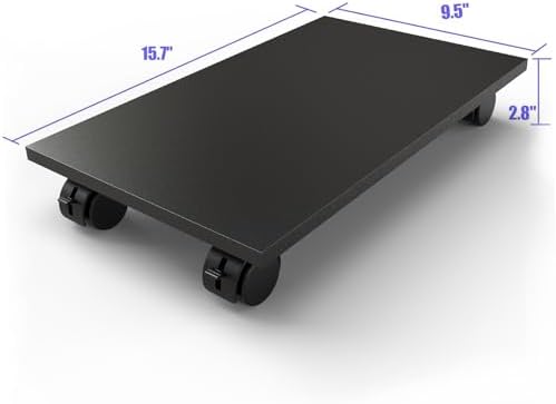 CPU Stand、Computer Tower Stand、Mobile CPU Holder with 4 Caster Wheels Fits for PC、Printer、Most Computer Tower、Office、Home、Planter Caddies、Dog Bowl Stand (Black) - Image 7