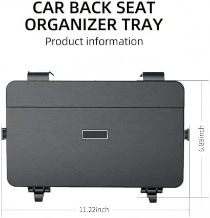 Car Back Seat Tray Table - Foldable & Adjustable Travel Desk for Eating, Working, Gaming | Sturdy Plastic Snack Lap Tray for Adults | Fits SUV, Sedan, Minivan (Folding Storage Box) - Image 2