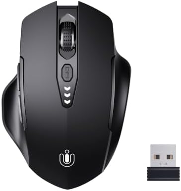Uineer Wireless Mouse, 2.4GHz Rechargeable Computer Mouse, Battery Display by UINEER