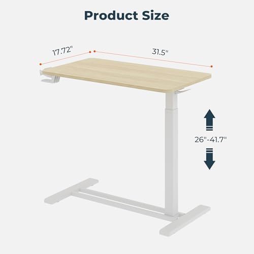 32''Large Medical Overbed Bedside Table with Wheels,Rolling Table - Image 3