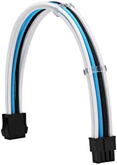 Formulamod PSU Cable Extension Kit 18AWG Sleeved, 24 Pin ATX + 8 Pin EPS + Dual 8 Pin PCI-E, Custom PC Cable Extensions with Combs for Clean Cable Management & Gaming PC Build (White Black Sky Blue) - Image 4