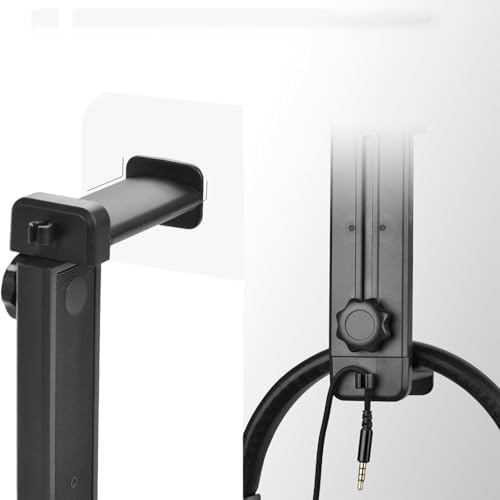 Rotatable Under Desk Headphone Stand Hanger, Heavy-Duty ABS Hook Mount Clamp for Gaming & Music Headsets, Space Saving Desktop Workspace Organizer Rack - Image 6