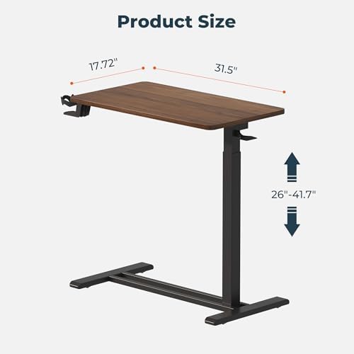 32''Large Medical Overbed Bedside Table with Wheels,Rolling Table - Image 3