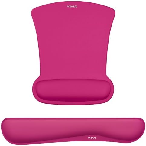 MOSISO Wrist Rest Support for Mouse Pad & Keyboard Set, Rose Red by MOSISO