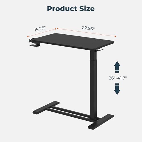 28'' Medical Overbed Bedside Table with Wheels,Rolling Table - Image 3