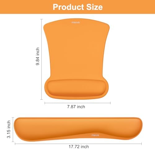 MOSISO Wrist Rest Support for Mouse Pad & Keyboard Set, Orange - Image 6