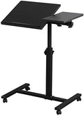 LINGMI Overbed Bedside Desk Mobile Rolling Laptop Stand Tilting Overbed Table with Wheels Height Adjustable Tray Table for Laptop Bed Sofa Side Table by Unknown