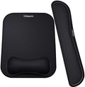 Gimars Elongate Smooth Lycra Fabric Ergonomic Mouse Pad Wrist Support, Gel Memory Foam Cushion Set Keyboard Wrist Rest Support, Pain Relieve for Computer, Laptop, Office, School, Home, Gaming, Black by Gimars