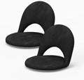 2Pcs Floor Chair with Adjustable Back Support for Kids and Adults | 5-Position Folding Floor Seat with Soft Sponge & Velveteen Cover, Indoor Outdoor Use, Meditation, Gaming, Camping(Black) by Cuzobro